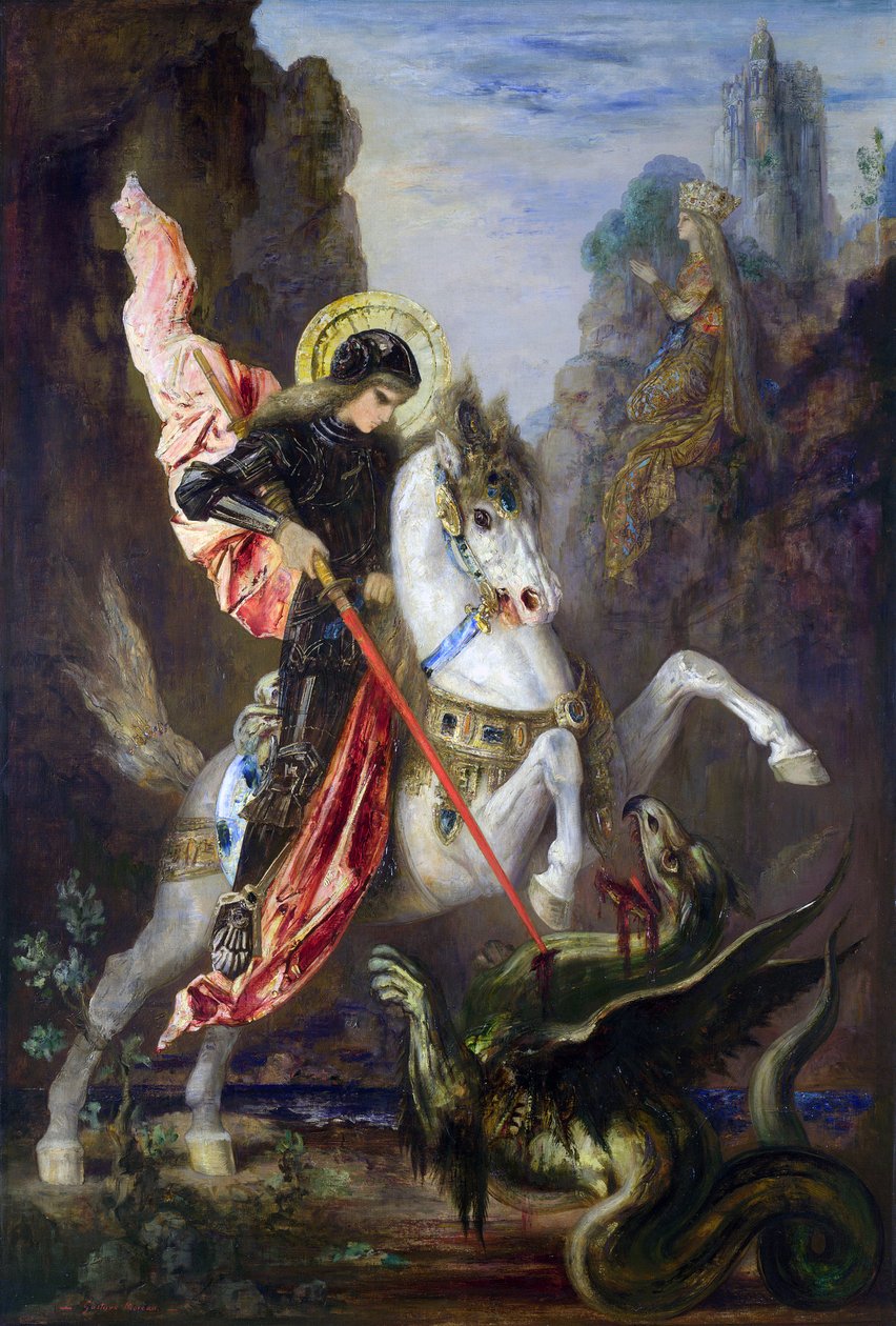 Francuski:  Saint-Georges et le dragon Święty Jerzy i smok autorstwa Gustave Moreau