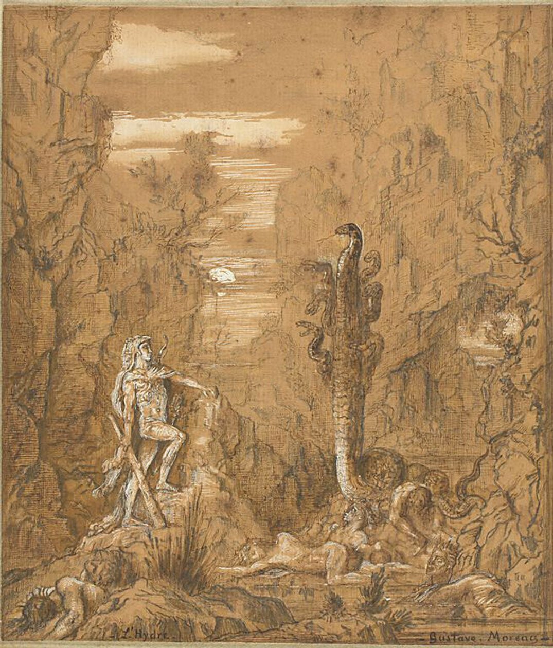 Herkules i hydra z Lerny autorstwa Gustave Moreau