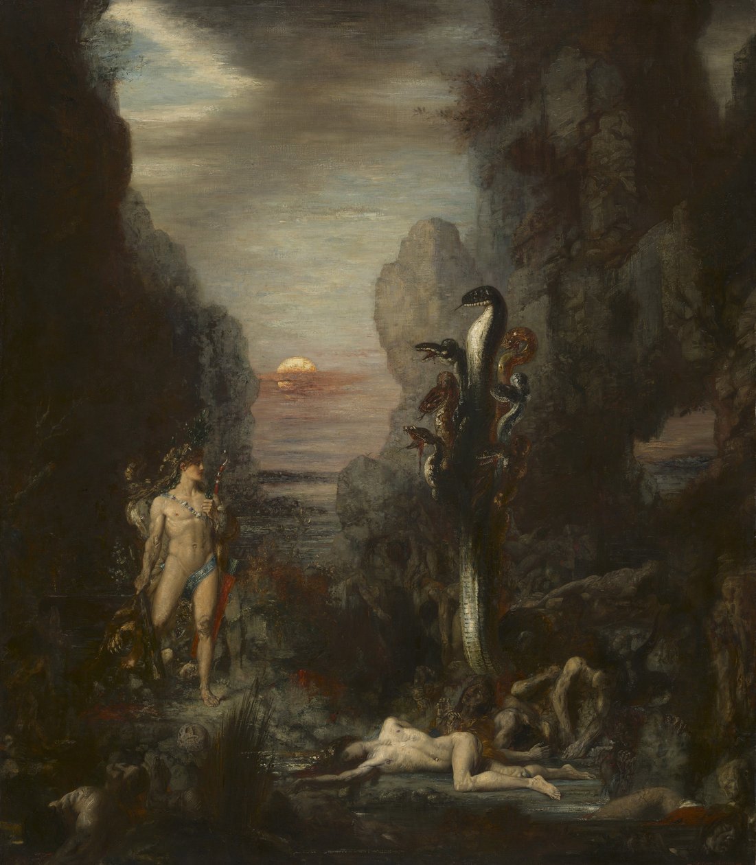 Herkules i Hydra Lernejska, 1875-76 autorstwa Gustave Moreau