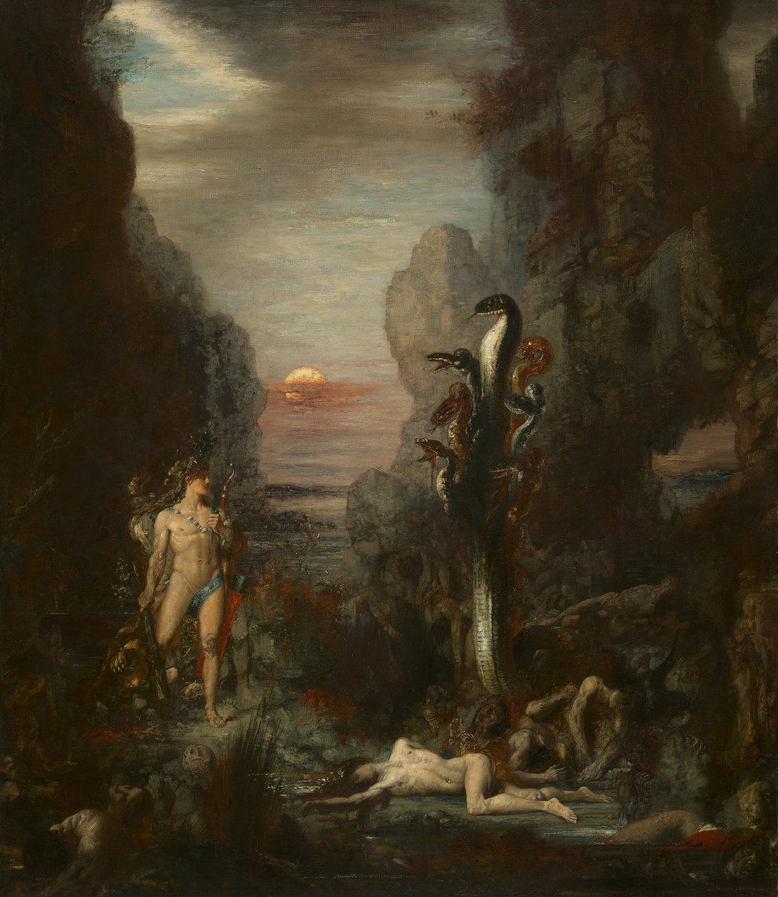 Herkules i Hydra lerneńska, 187576. autorstwa Gustave Moreau