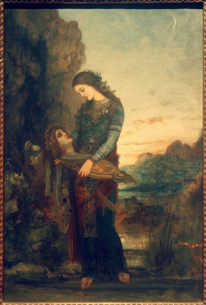 Młody Trak z głową Orfeusza autorstwa Gustave Moreau