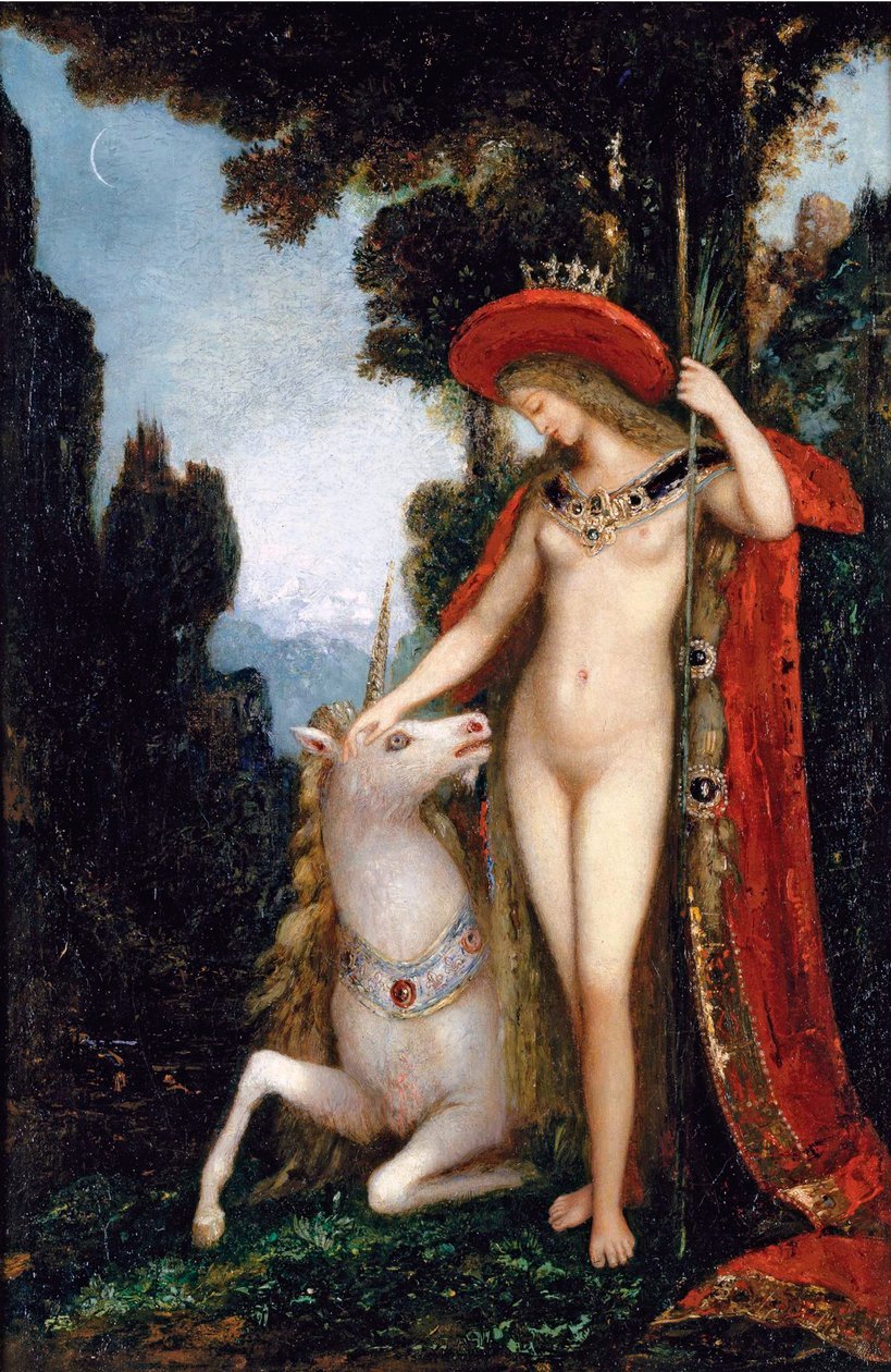 "Jednorożec" Obraz Gustave Moreau (1826-1898) 1885 Wymiary 50x34 cm Kolekcja prywatna autorstwa Gustave Moreau