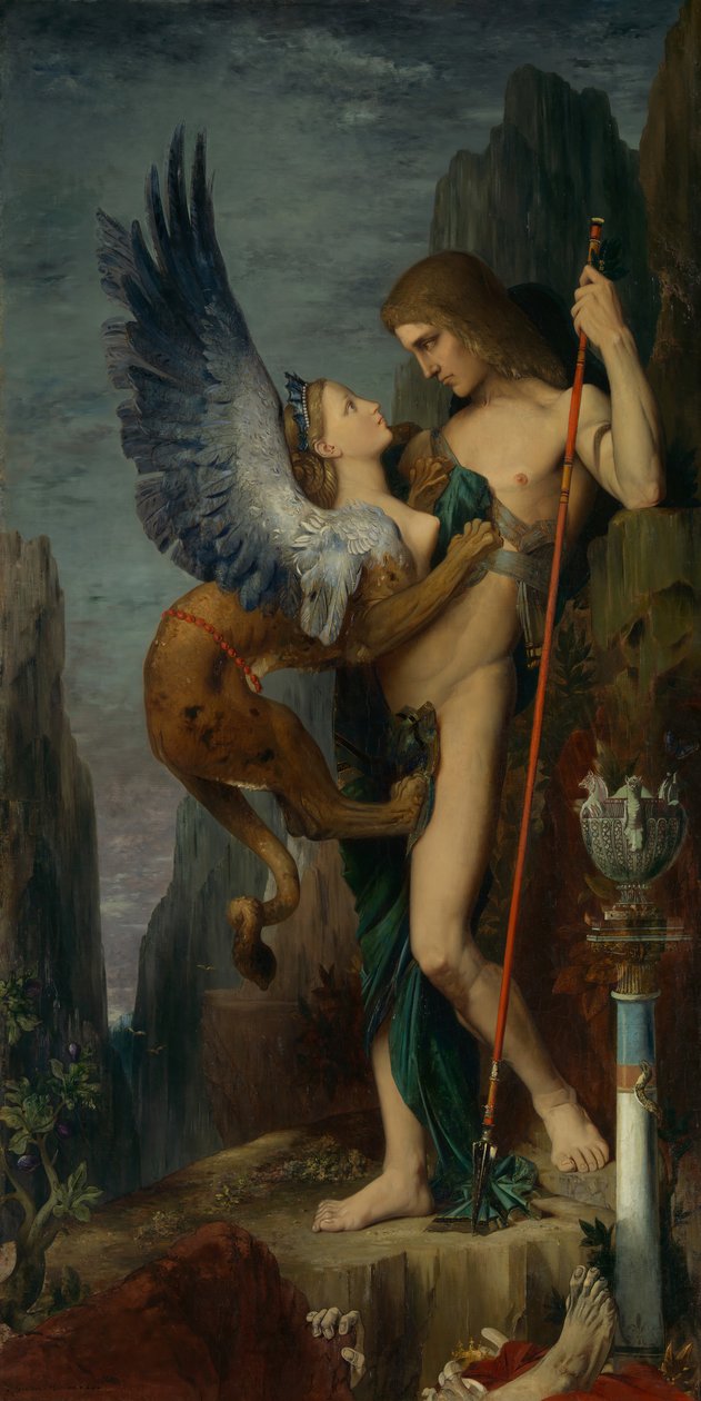 Edyp i Sfinks, 1864. autorstwa Gustave Moreau