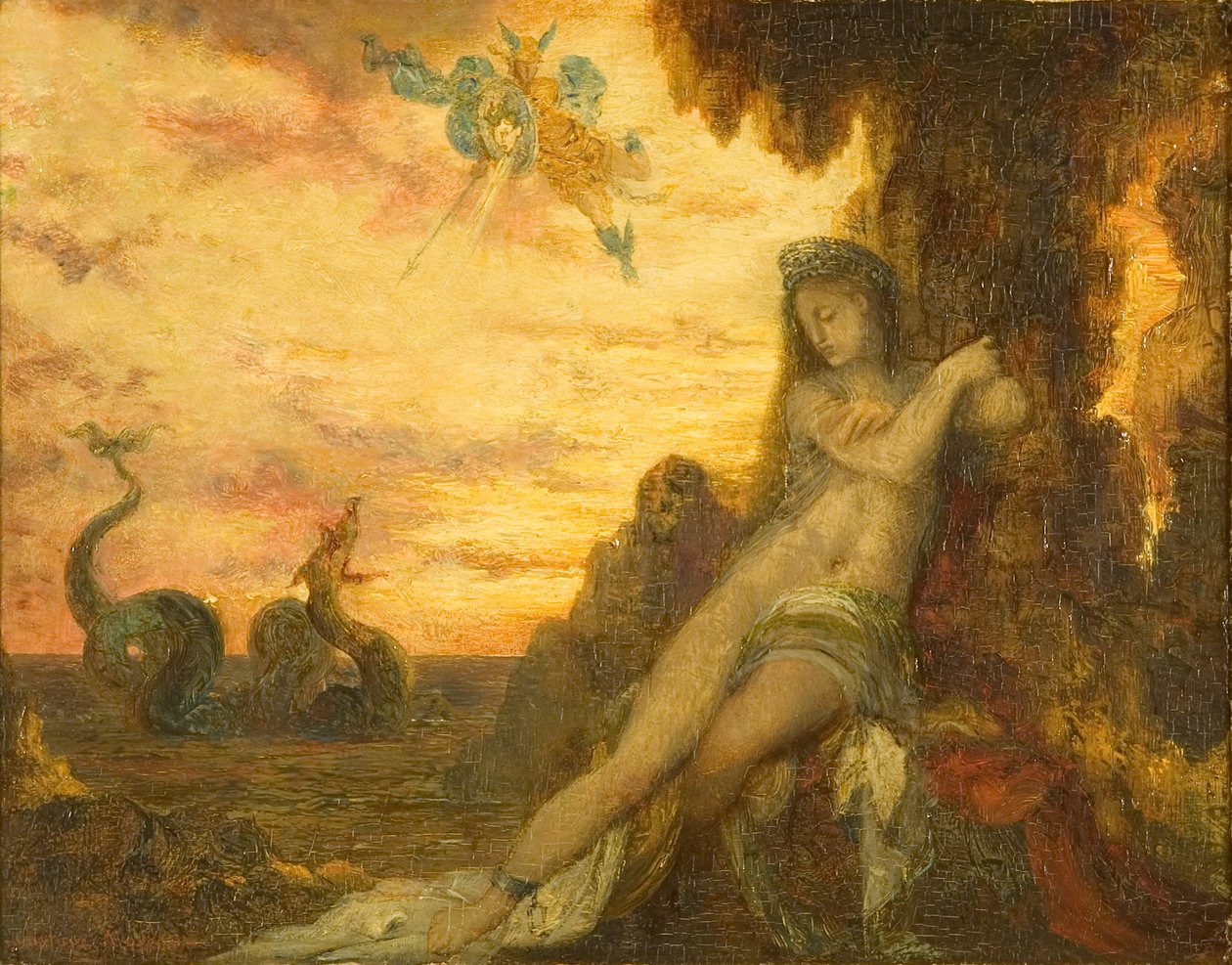 Perseusz i Andromeda, c.1870 (olej na panelu) autorstwa Gustave Moreau