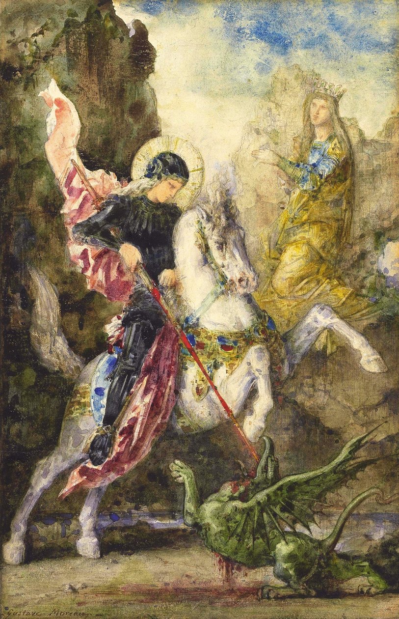 Święty Jerzy i smok autorstwa Gustave Moreau