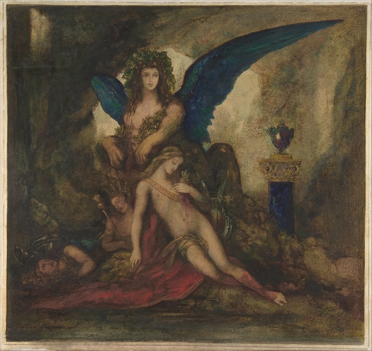 Sfinks w grocie (poeta, król i wojownik) autorstwa Gustave Moreau
