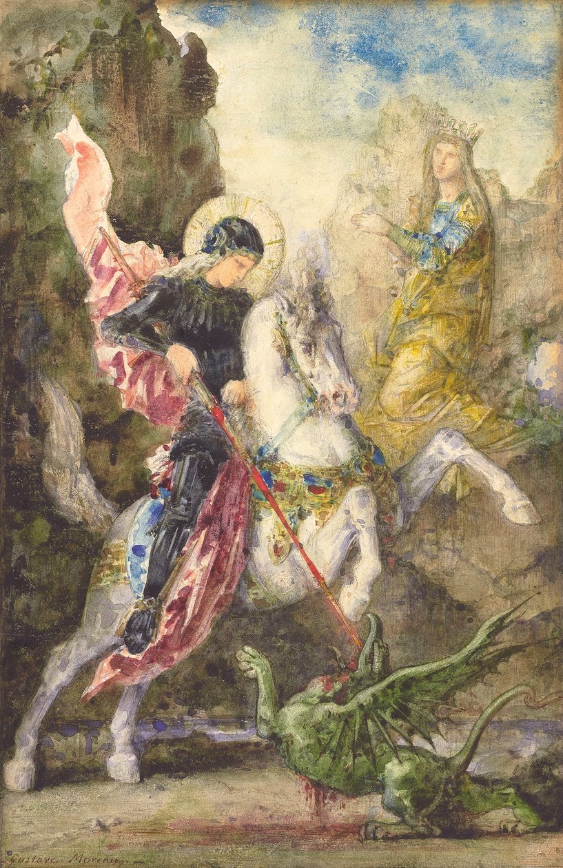 Św. Jerzy i smok, 1869 autorstwa Gustave Moreau
