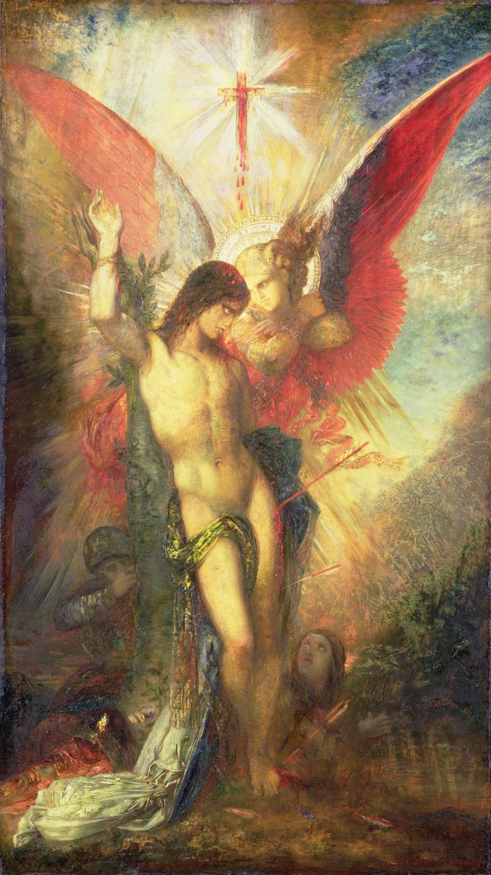 Św. Sebastian i Anioł, ok.1876 autorstwa Gustave Moreau