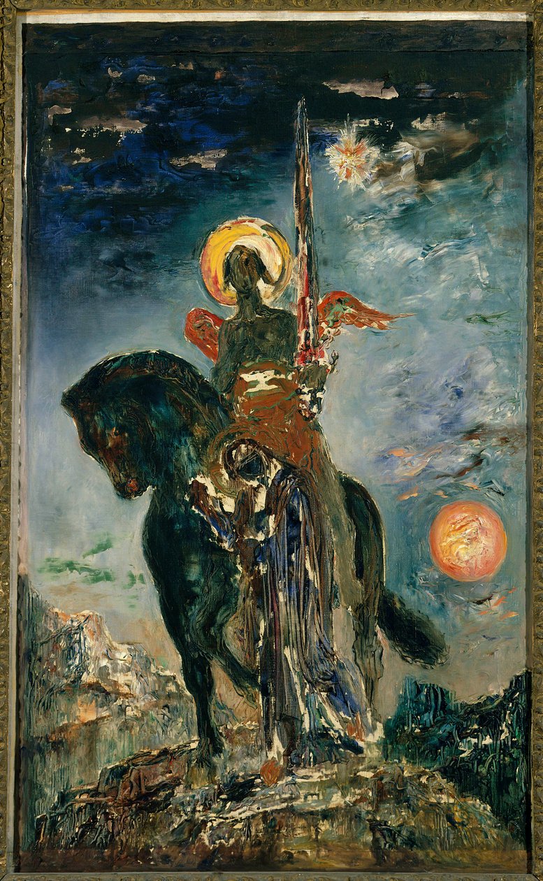 Park i Anioł Śmierci Obraz Gustave Moreau (1826-1898) Nd. 1,10 x 0,37 m. Paryż, Muzeum Gustave Moreau autorstwa Gustave Moreau