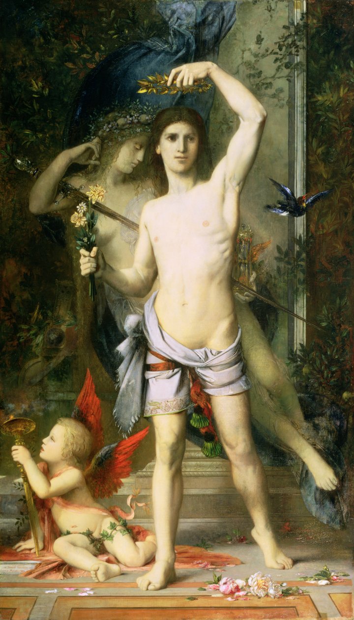 Młody człowiek i śmierć, 1856-65 autorstwa Gustave Moreau