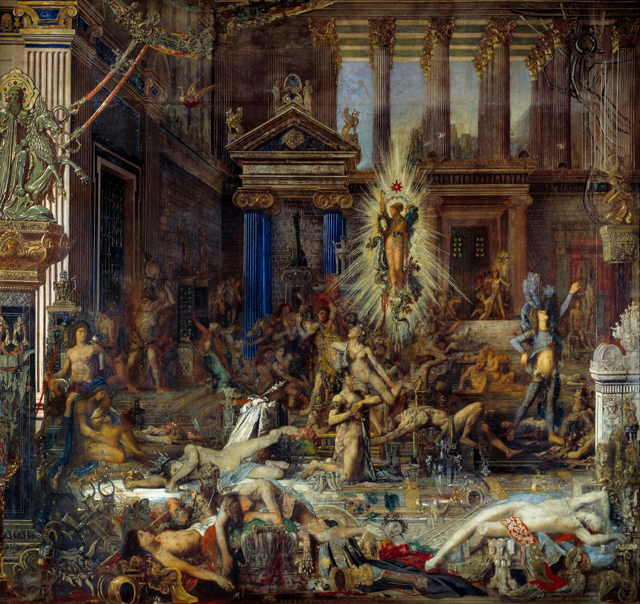 pretendenci Recit of the Homere Odyssee opowiadają o masakrze pretendentów Penelope po powrocie Ulissesa. Obraz Gustave Moreau (1826-1898) 1858 Paryż, Musee Gustave Moreau autorstwa Gustave Moreau