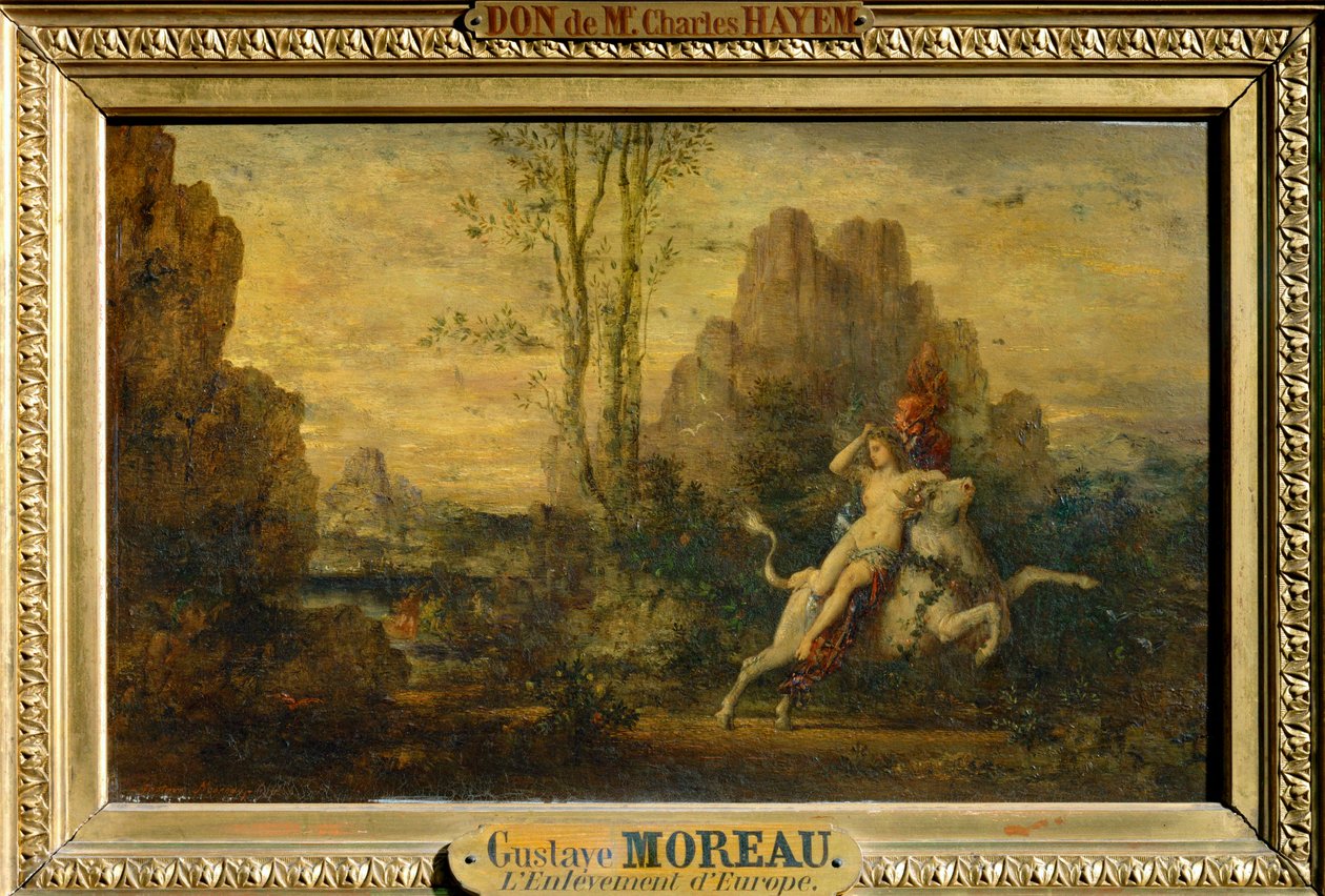 Gwałt na Europie (obraz na drewnie) autorstwa Gustave Moreau