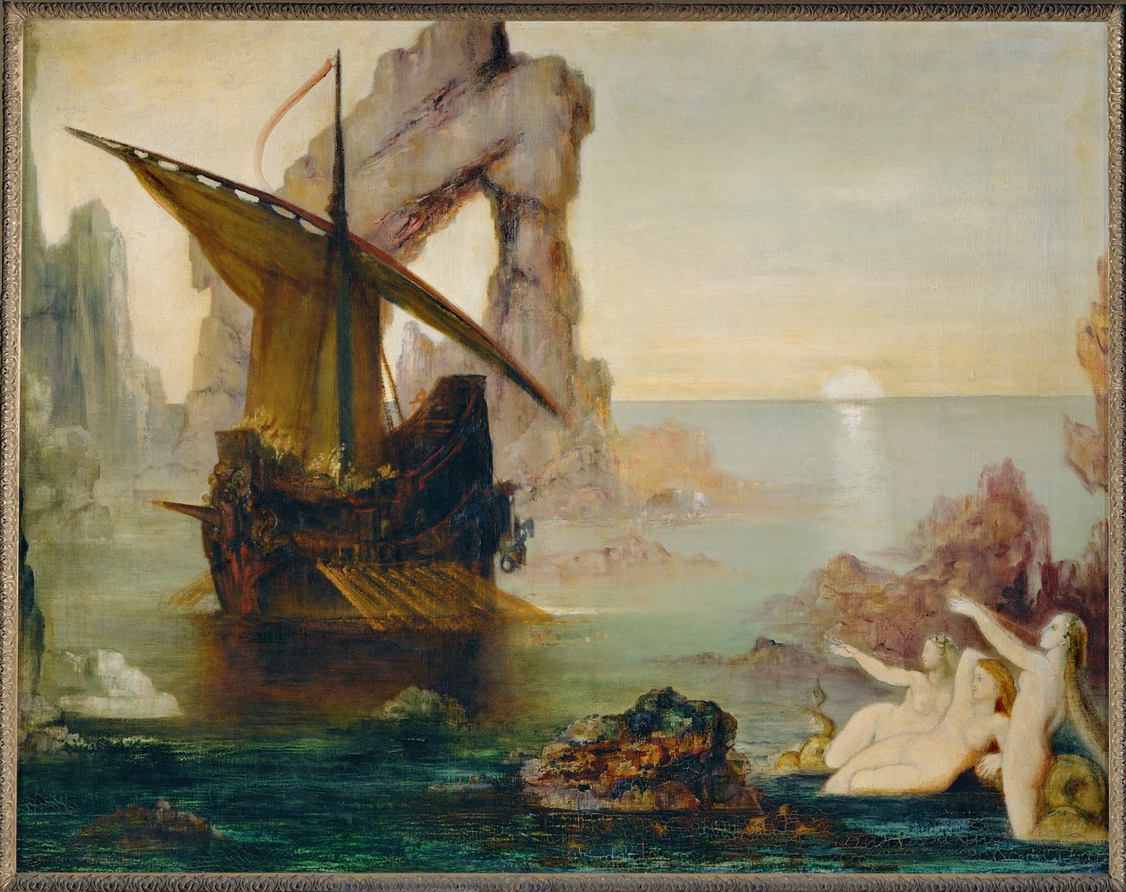 Odyseusz i syreny (obraz na płótnie) autorstwa Gustave Moreau