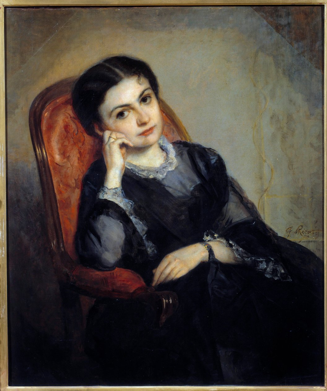 Portret Joulii Hogay, wicehrabiego Calonne, żony publicysty Alphonse Bernarda, wicehrabiego Calonne. Obraz Gustave