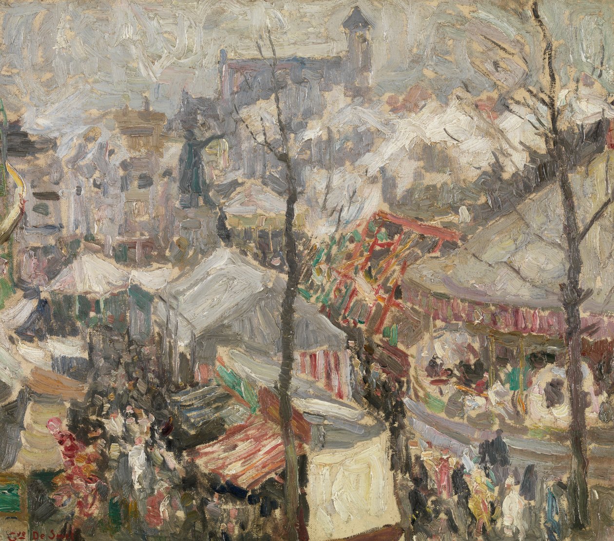 Jarmark na piątkowym targu w Gandawie (olej na płótnie) autorstwa Gustave de Smet