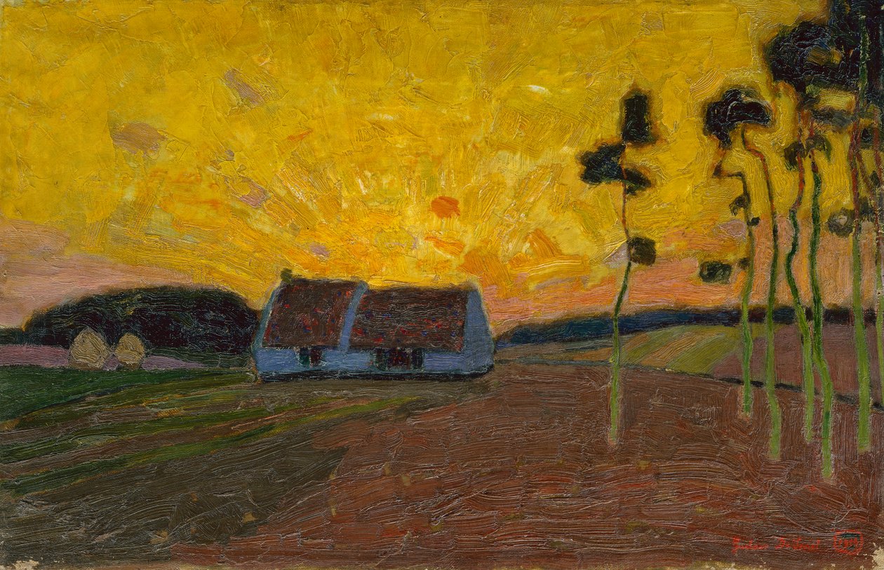 Krajobraz w Sint-Martens-Latem autorstwa Gustave de Smet
