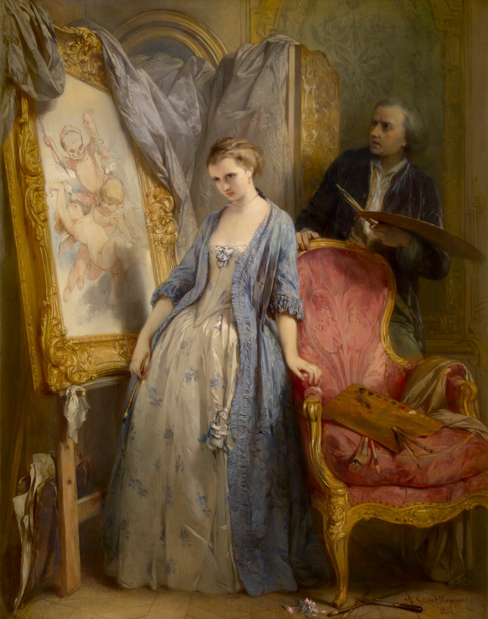 Śniący młody artysta (olej na płótnie) autorstwa Gustave or Gustaaf Wappers