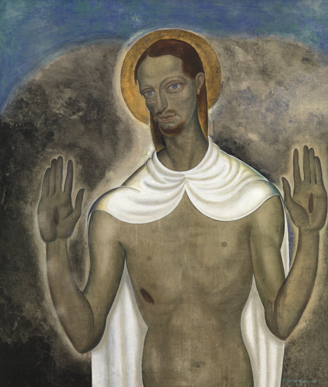 Chrystus pokazuje swoje rany autorstwa Gustave Van de Woestyne