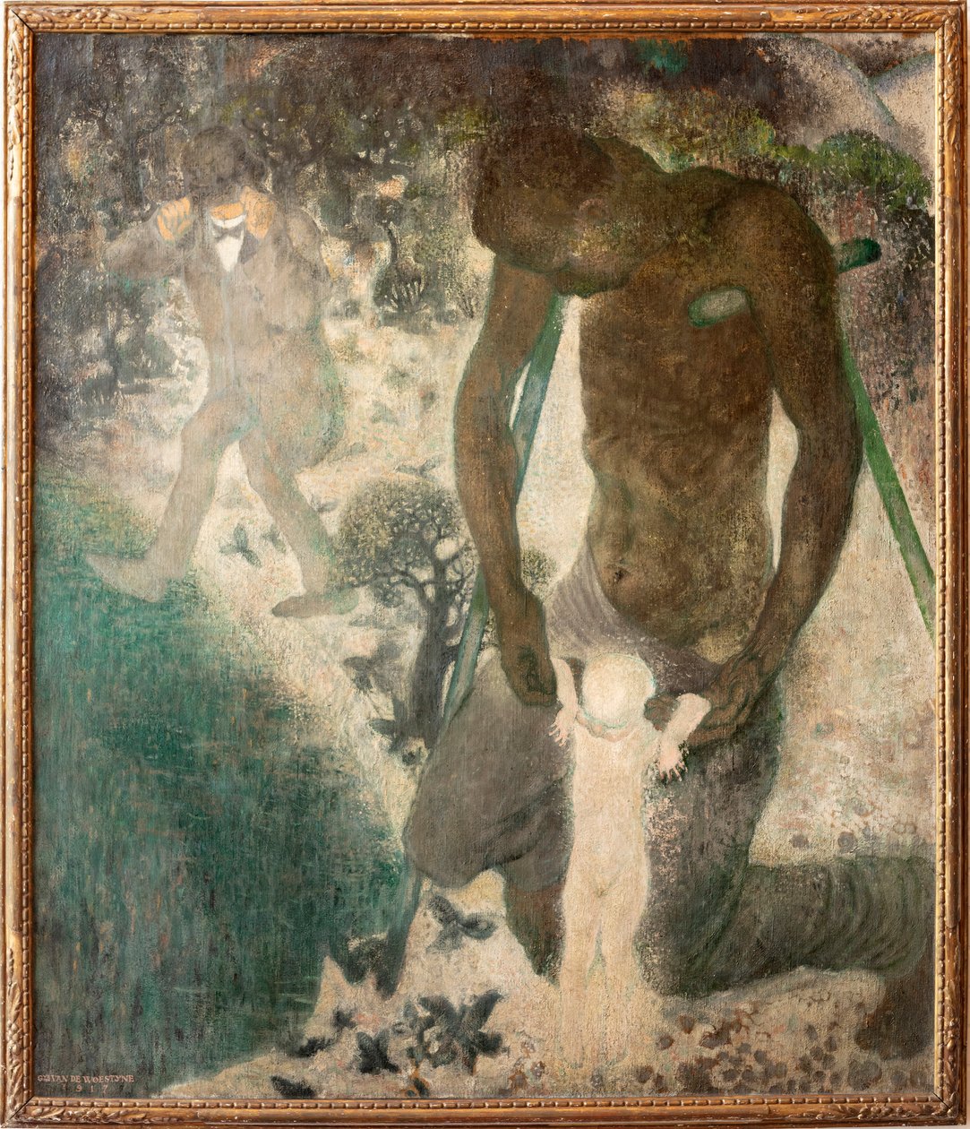 Samowolny ślepiec i kaleka, którzy chcą nauczyć dziecko chodzić autorstwa Gustave Van de Woestyne