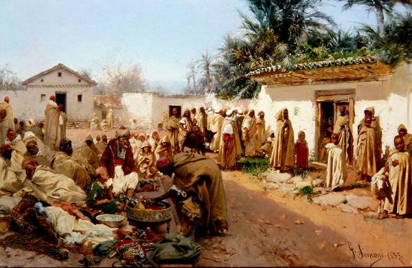Scena arabskiej wioski autorstwa Gustavo Simoni