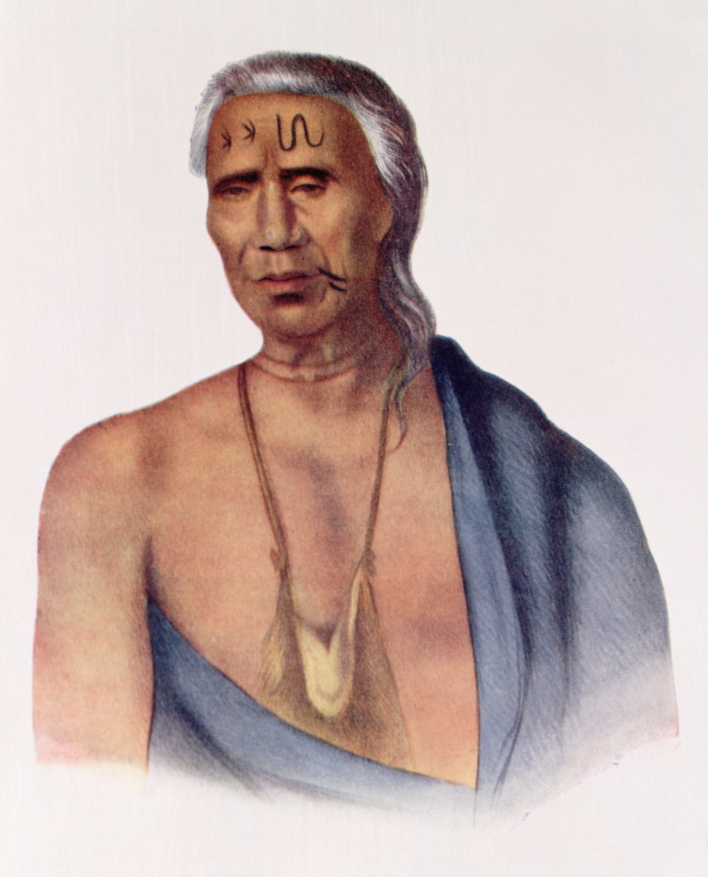 Lap-Pa-Win-Soe, wódz stanu Delaware, ilustracja z „The Indian Tribes of North America, Vol.1”, Thomasa L. McKenneya i Jamesa Halla, wyd. przez Johna Granta autorstwa Gustavus Hesselius