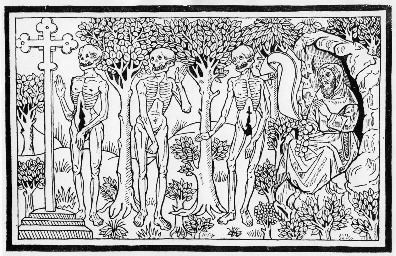 Ilustracja z Danse Macabre, wyd. Paryż, 1485 autorstwa Guy Marchant