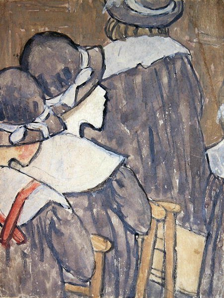Dzieci w kościele (kolor ciała na śladach ołówka na papierze) (zob. też 130312, 281886) autorstwa Gwen John