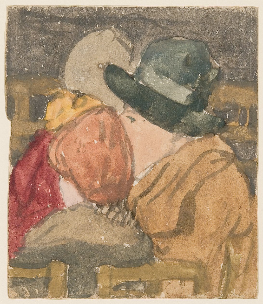 Postacie w kościele (akwarela na papierze) autorstwa Gwen John