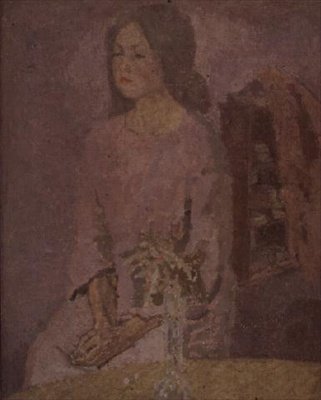 Dziewczyna w róży, ok. 1918 autorstwa Gwen John