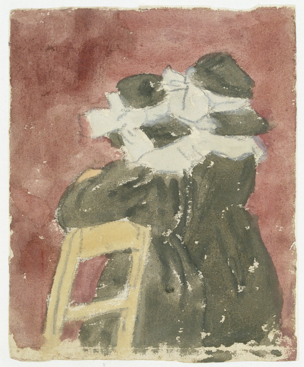 Dwie dziewczyny stojące w kościele (ołówek z akwarelą na papierze) autorstwa Gwen John