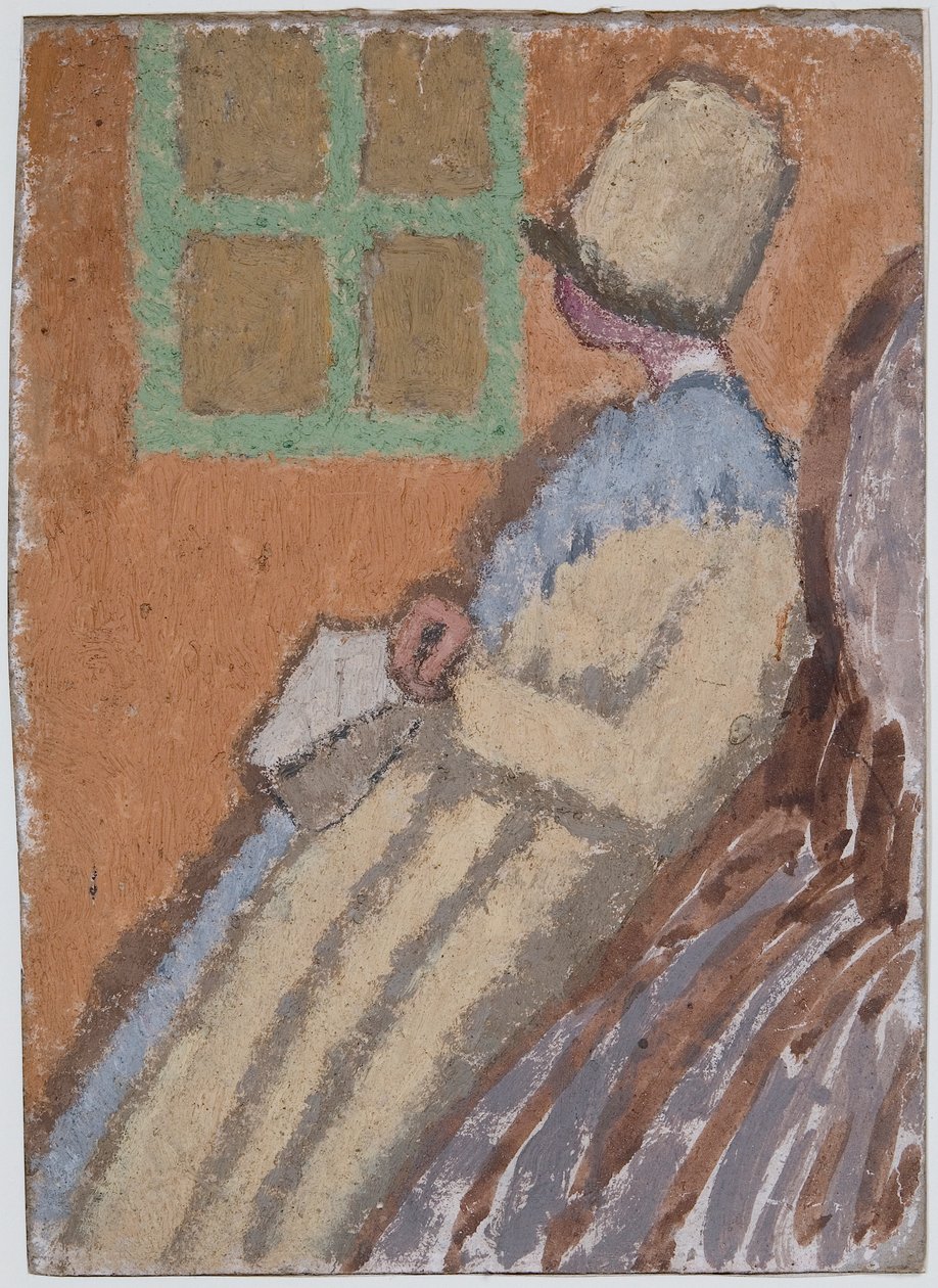 Kobieta z profilu (media mieszane na karcie) autorstwa Gwen John