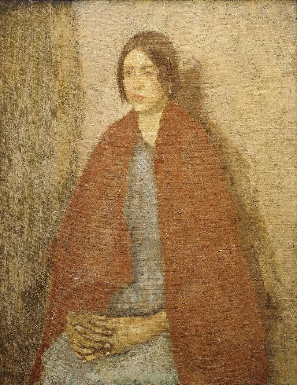 Młoda kobieta w czerwonym szalu, autorstwa Gwen John
