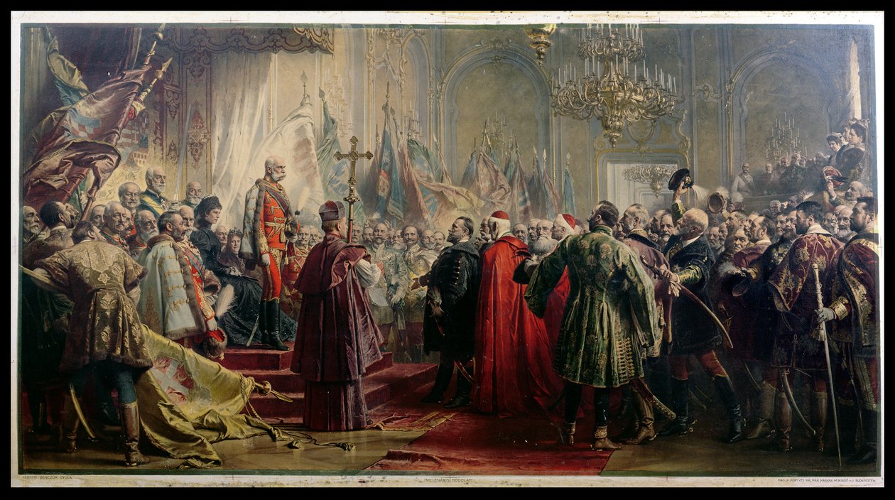 Cesarz Franciszek Józef I (1830-1916) i cesarzowa Elżbieta (1837-98) w Budapeszcie, 8 lipca 1896 autorstwa Gyula Benczúr