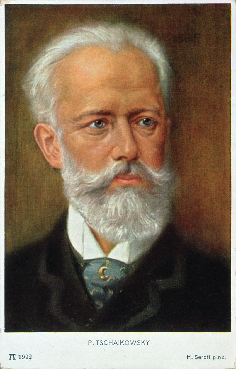 Pocztówka Piotra Iljicza Czajkowskiego (1840-93) autorstwa H. Serov