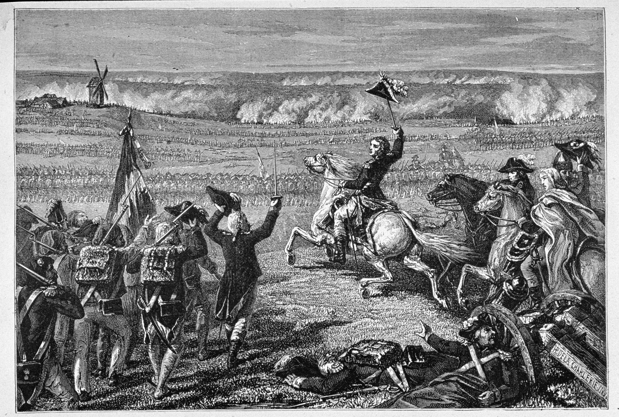 Bitwa pod Valmy , 20 września 1792, wyryty przez Charles Maurand autorstwa H. de la Charlerie
