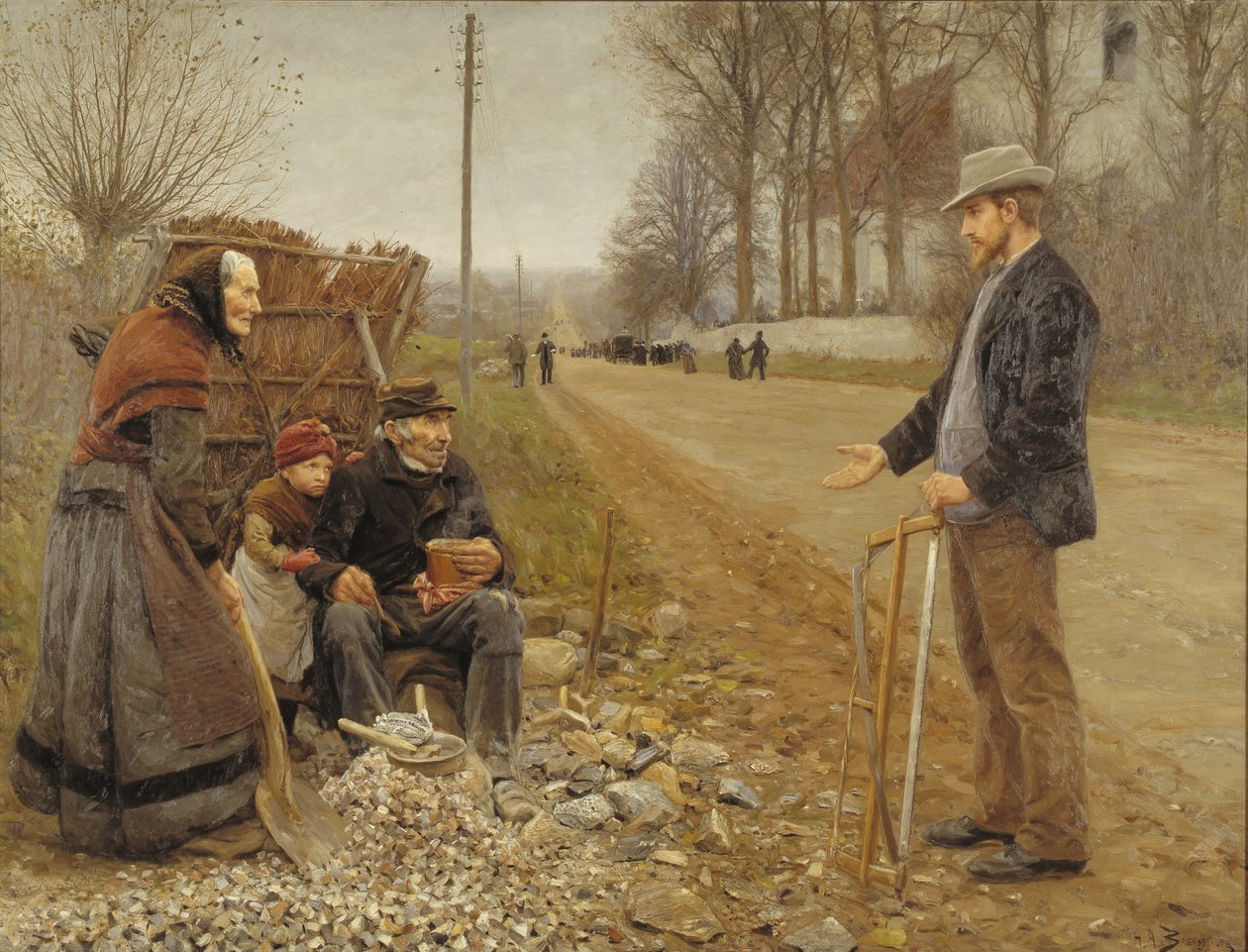 Ludzie przy drodze autorstwa H.A. Brendekilde
