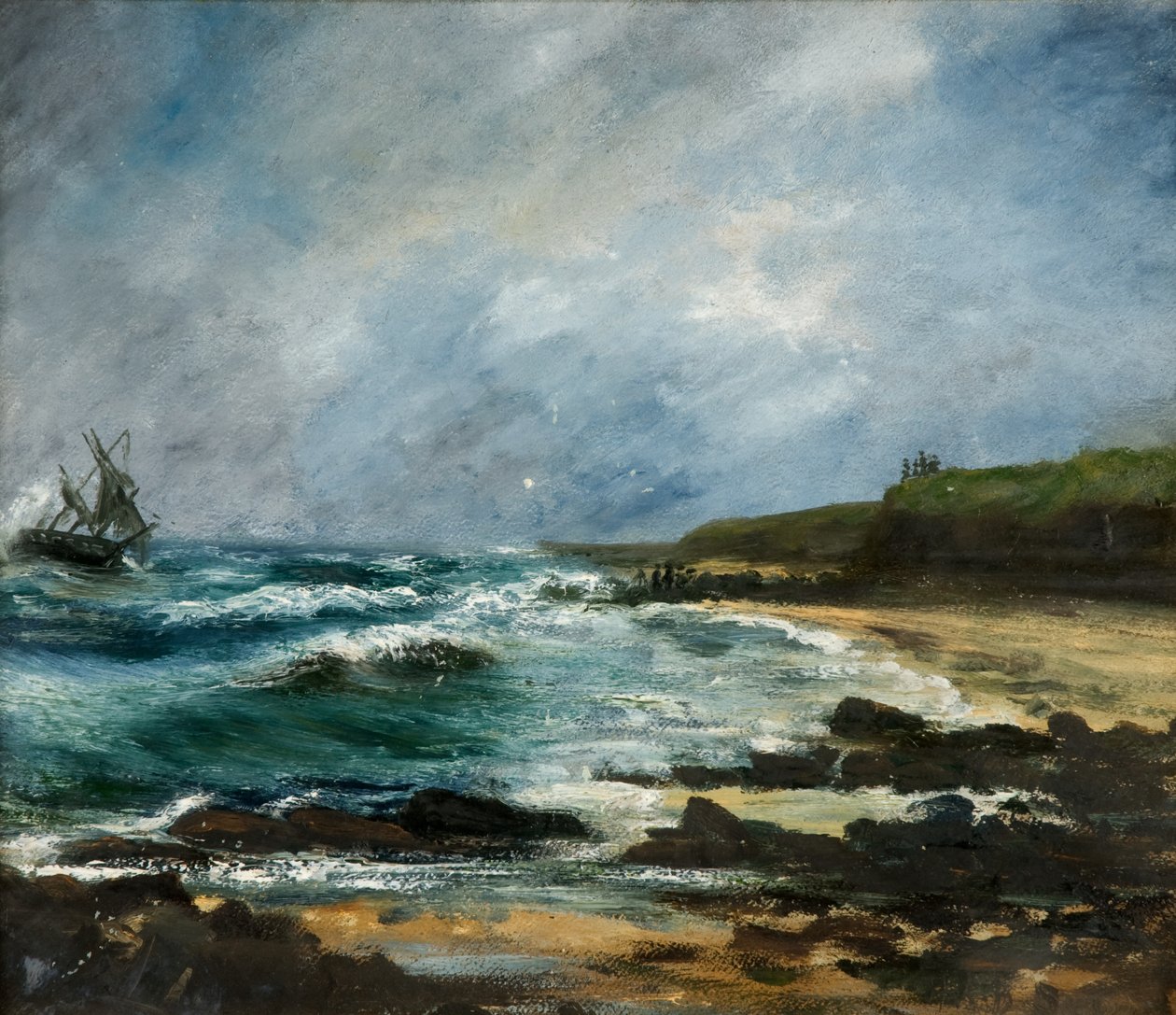Wrak rosyjskiego keczu Julerneck u wybrzeży Marsden Cliffs autorstwa H.C.B. Scott