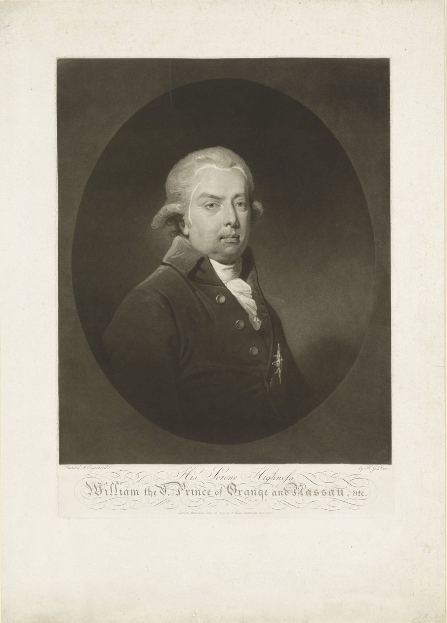 Portret Wilhelma V, księcia Orange-Nassau autorstwa H.G. Does