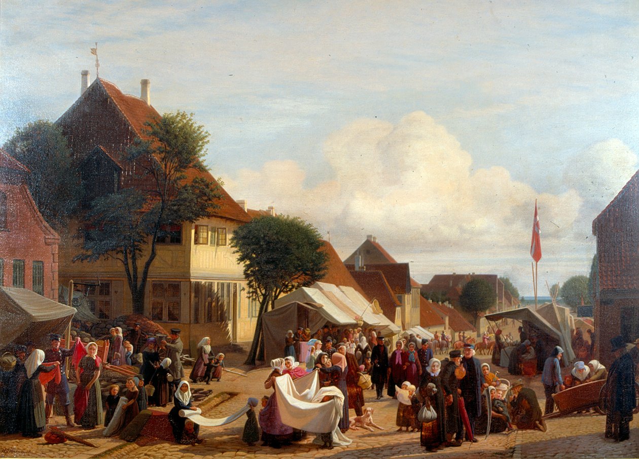 Dzień targowy w Fredericii autorstwa H.J. Hammer
