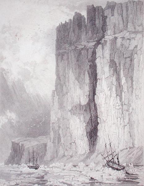 Sytuacja H.M. Statki Hecla & Fury, 1 sierpnia 1825, z „Journal of a Third Voyage for the Discovery of North West Passage z Atlantyku na Pacyfik, wykonane w latach 1824-25 na statkach HM Hecla i Fury, z próbą dotrzeć do No autorstwa H.N. (after) Head