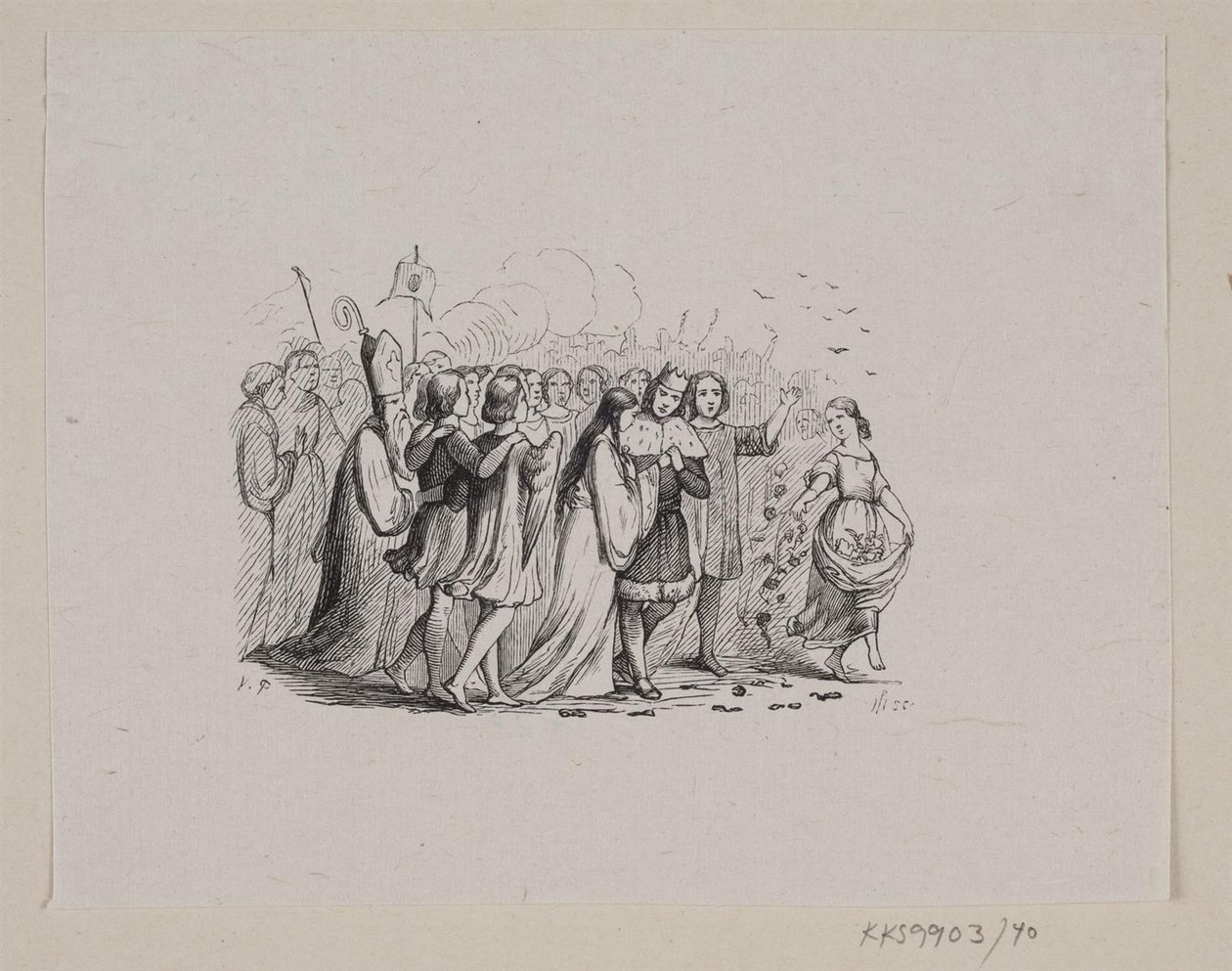 Ilustracja do „Dzikich łabędzi” w H.C. Andersen, „Baśnie i historie”, tom 1 autorstwa H.P. Hansen