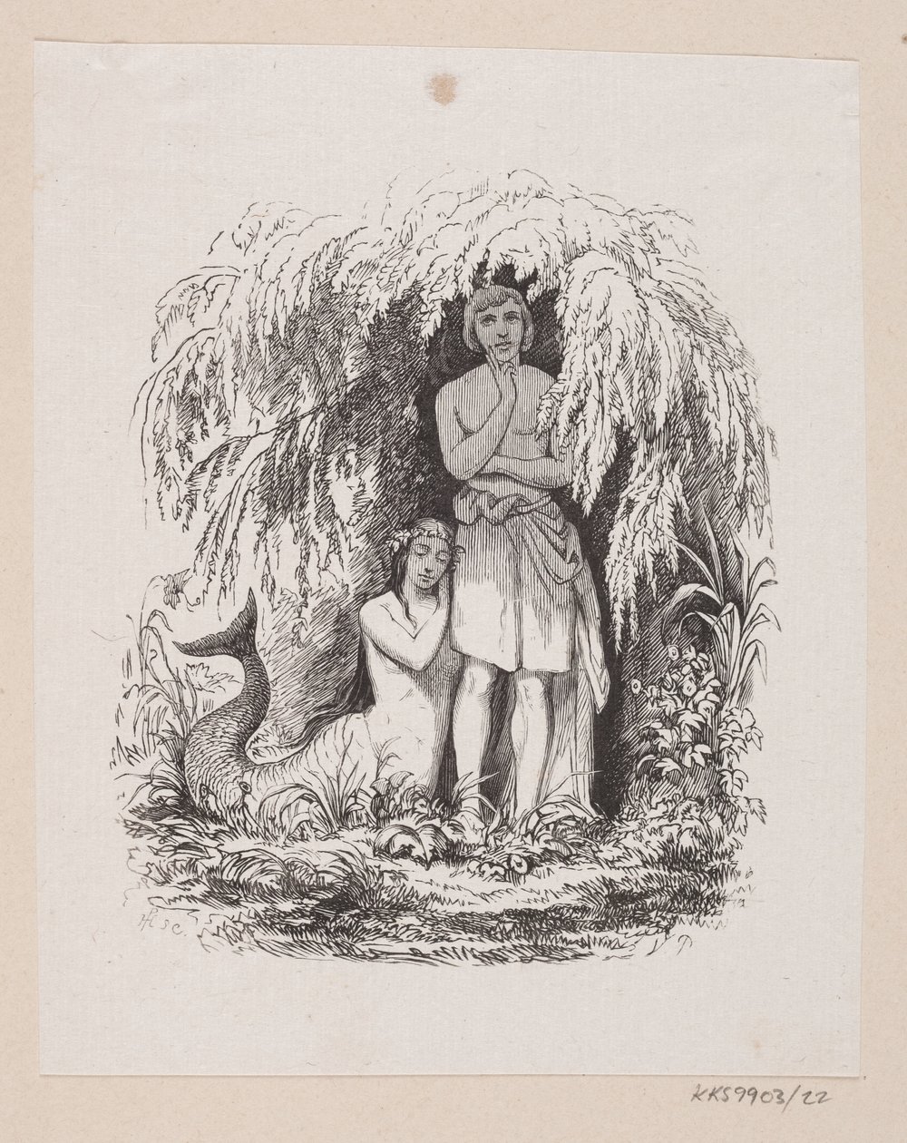 Ilustracja do „Małej Syrenki” w H.C. Andersen, „Baśnie i historie”, tom 1 autorstwa H.P. Hansen