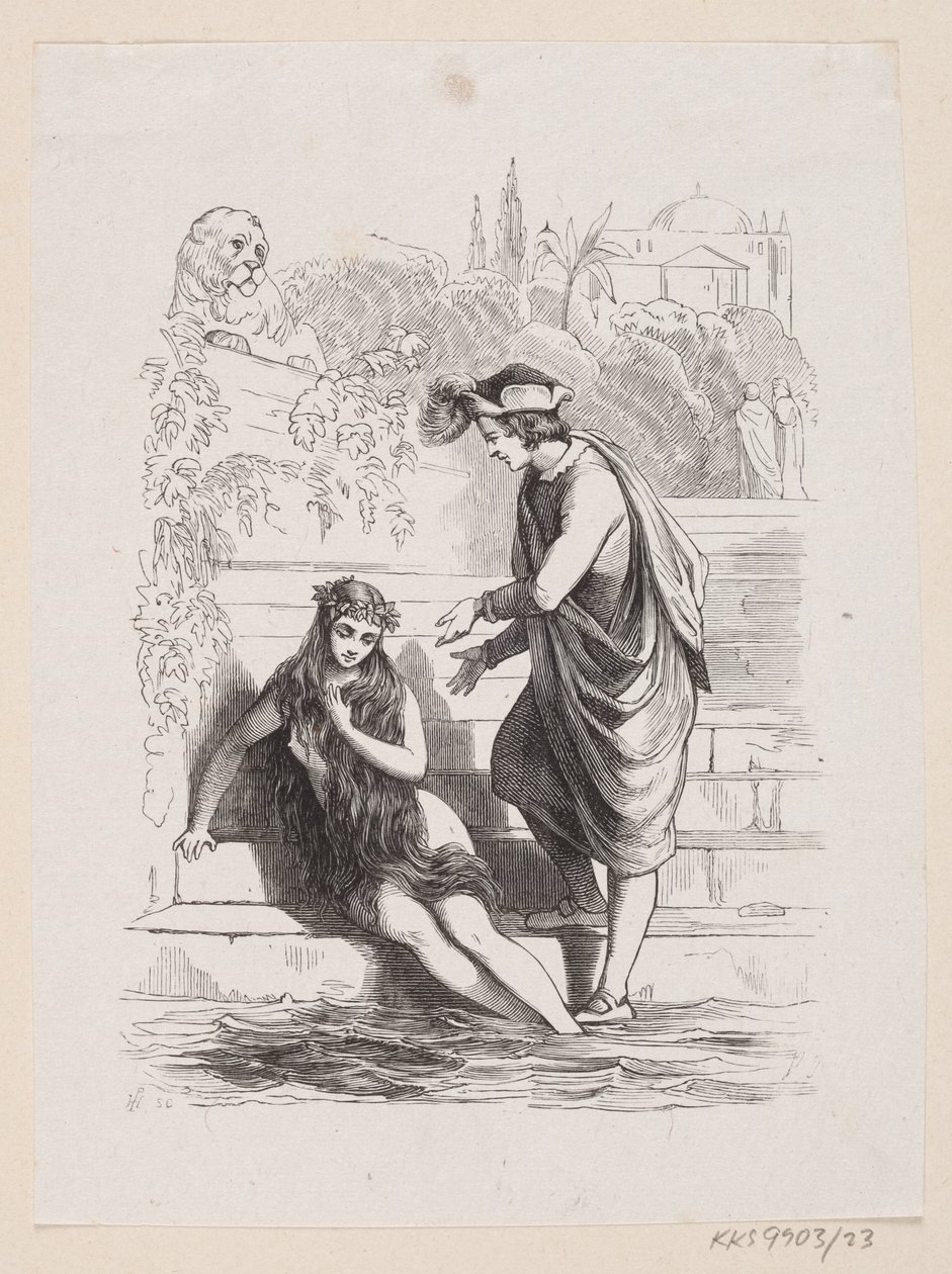 Ilustracja do „Małej Syrenki” w H.C. Andersen, „Baśnie i historie”, tom 1 autorstwa H.P. Hansen