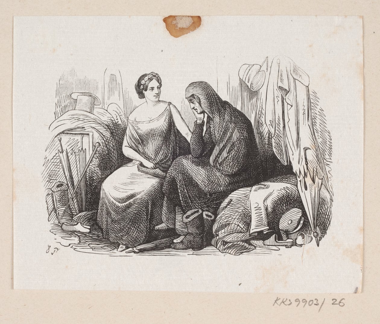 Ilustracja do „Lykkens Kalosker” w H.C. Andersen, „Baśnie i historie”, tom 1 autorstwa H.P. Hansen