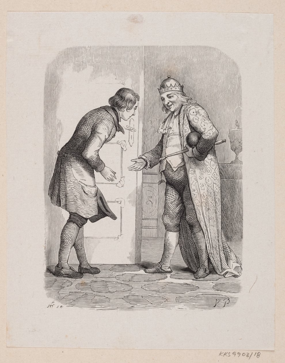 Ilustracja do „Wędrującego towarzysza” w H.C. Andersen, „Baśnie i historie”, tom 1 autorstwa H.P. Hansen
