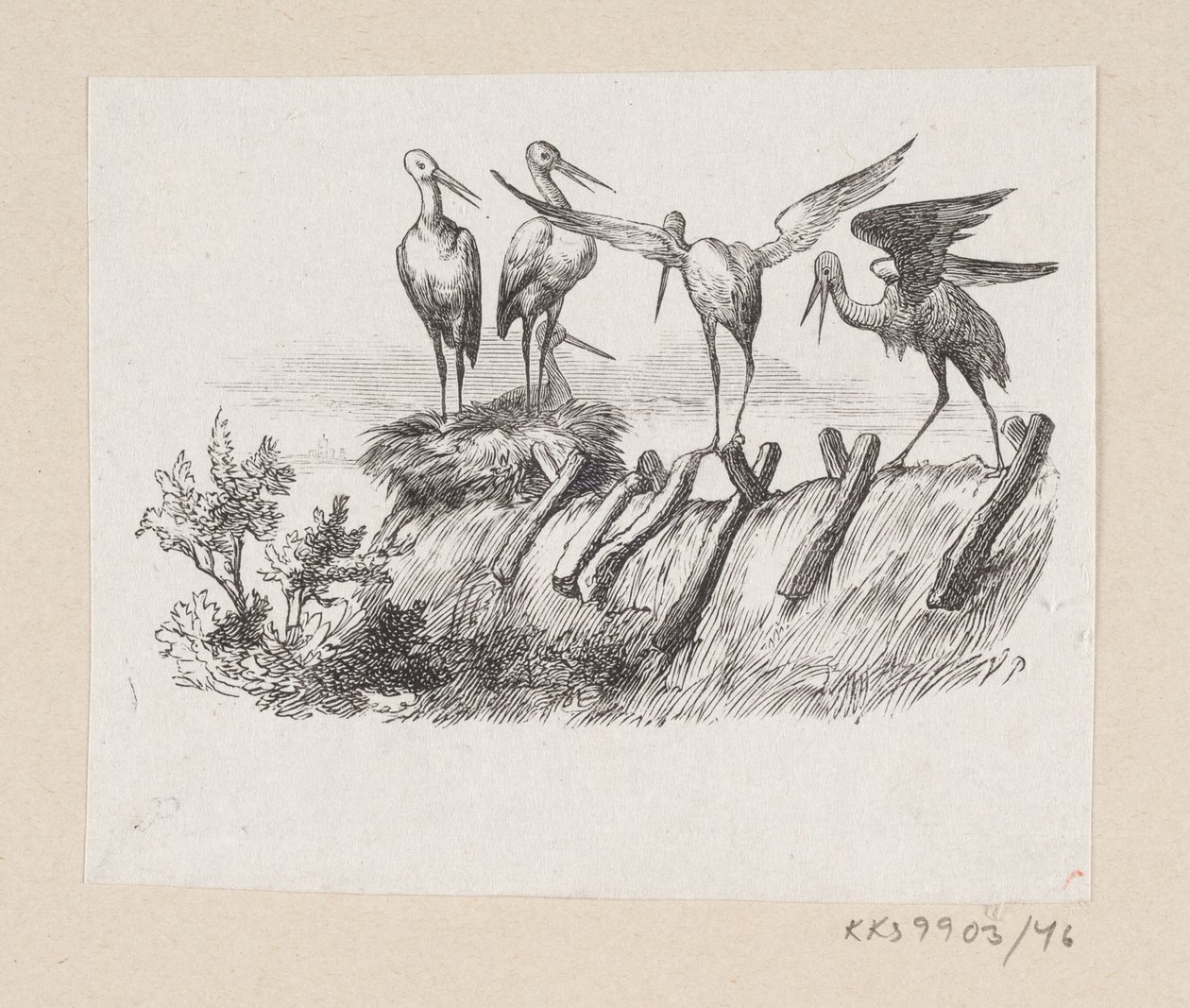 Ilustracja do „Bocianów” w H.C. Andersen, „Baśnie i historie”, tom 1 autorstwa H.P. Hansen