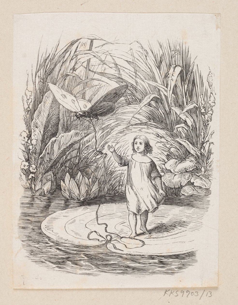 Ilustracja do „Tommelise” w H.C. Andersen, „Baśnie i historie”, tom 1 autorstwa H.P. Hansen