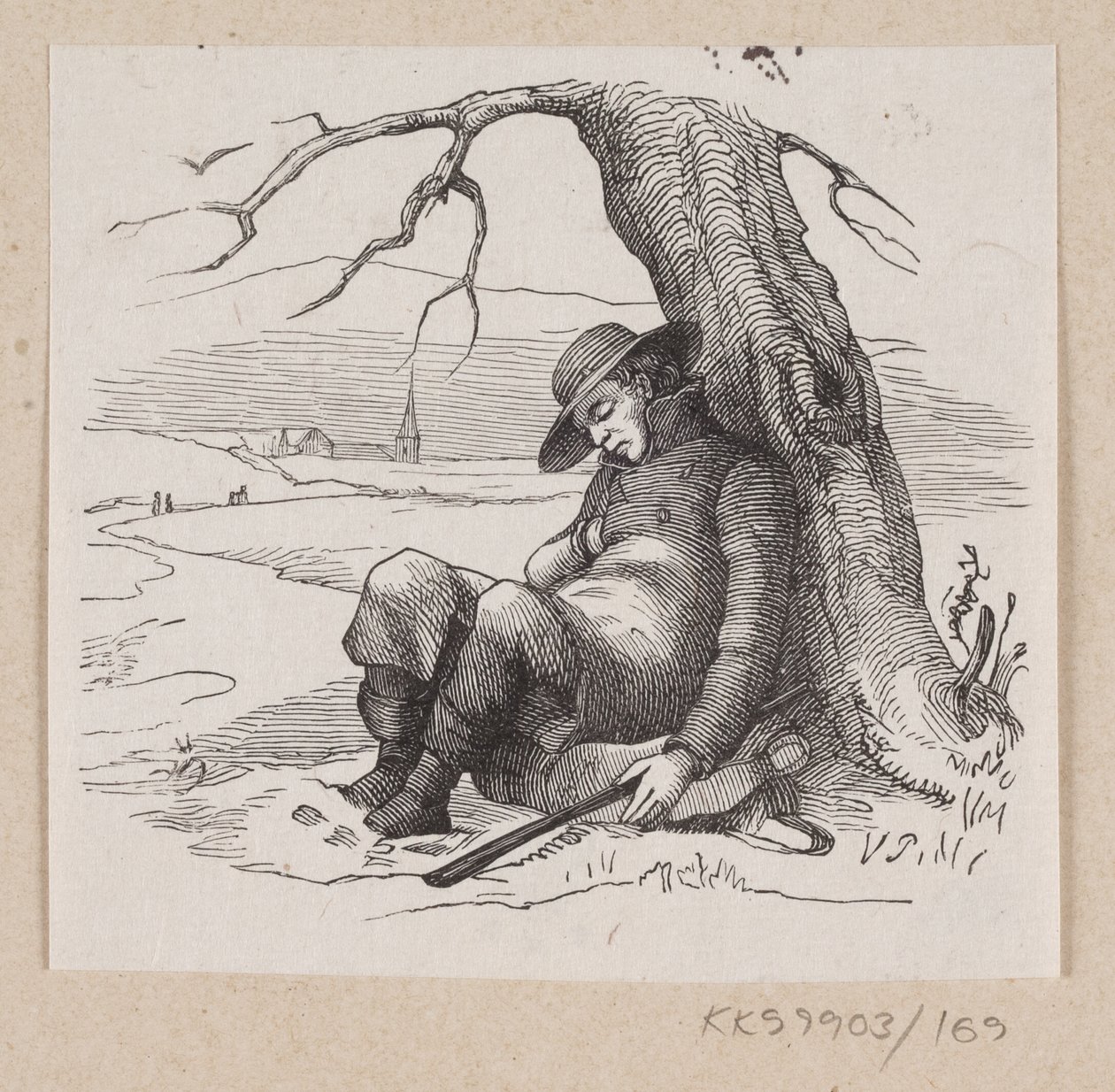 Ilustracja do „Pod wierzbą” w H.C. Andersen, „Baśnie i historie”, tom 2 autorstwa H.P. Hansen