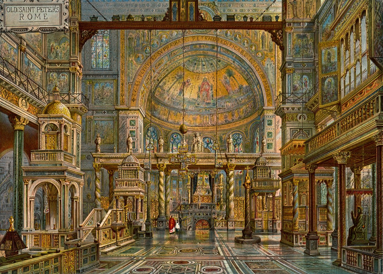 „Renowacja Starego Bazyliki św. Piotra w Rzymie”, 1907. autorstwa HW Brewer