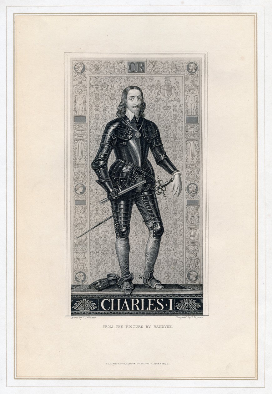 Karol I z Anglii, XIX wiek. autorstwa H. Bourne